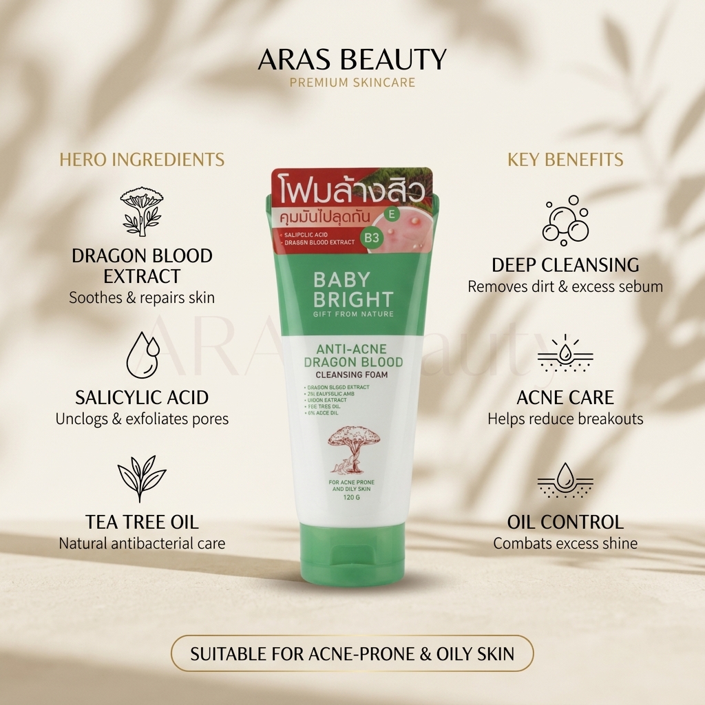 BABY BRIGHT Anti-Acne Dragon Blood Cleansing Foam 120g_img_1