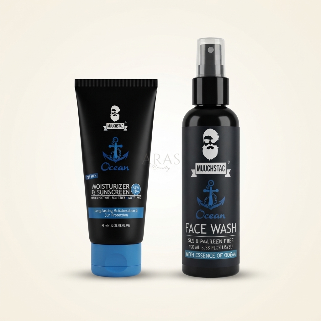 Muuchstac Ocean Face Wash & Ocean Moisturizer Sunscreen Combo for Men (100ml + 45ml_img_1