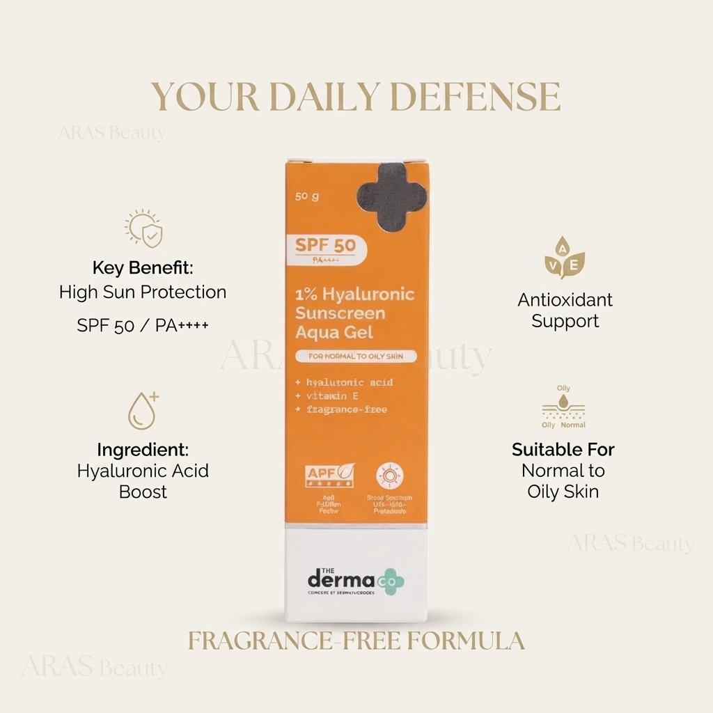 The Derma Co 1% Hyaluronic Sunscreen Aqua Gel SPF 50 PA++++ 50g_img_1