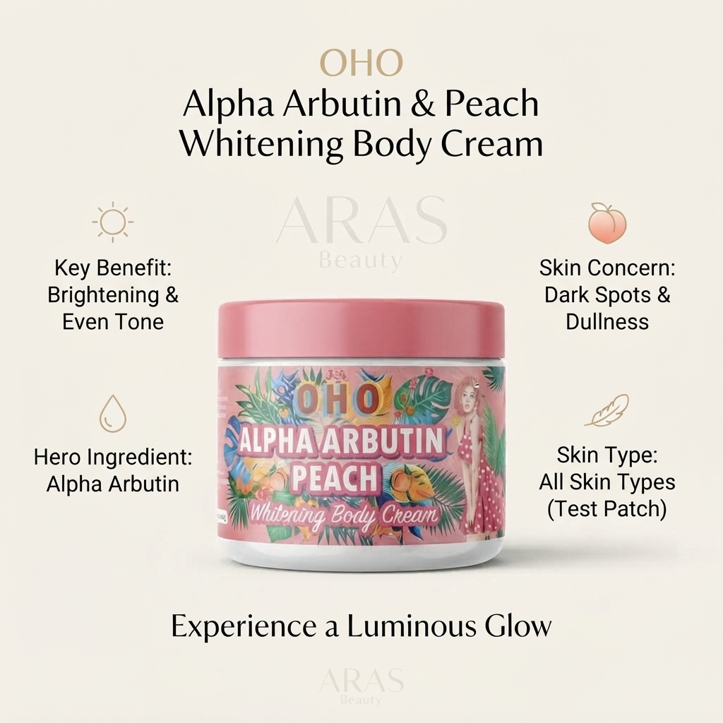 OHO Alpha Arbutin Peach Whitening Body Cream 300g_img_1