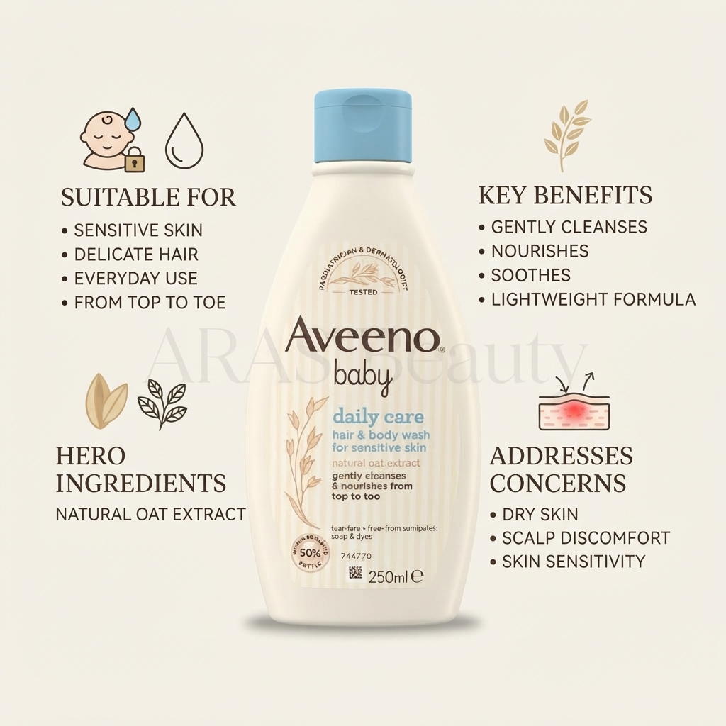 AVEENO Baby Daily Care Hair & Body Wash Natural Oat Extract 250ml_img_1