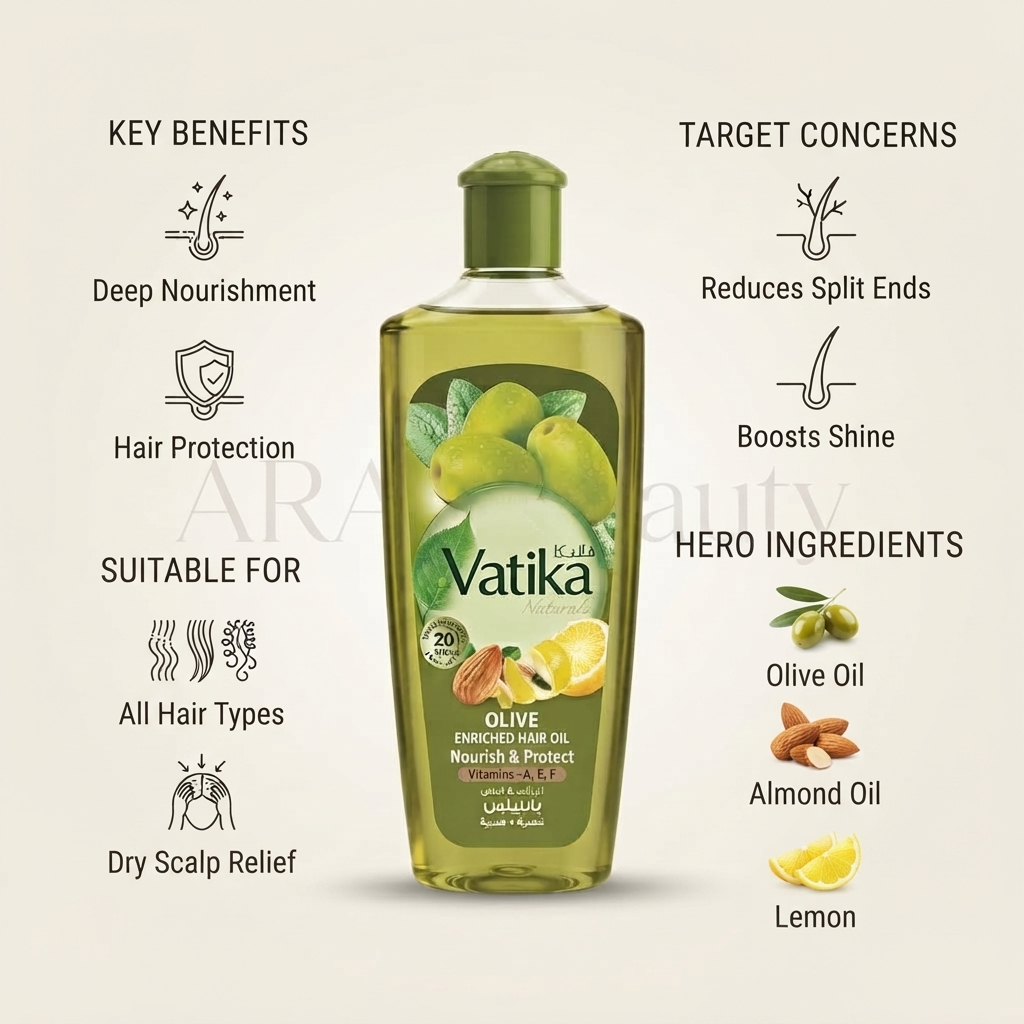 Dabur Vatika Naturals Olive Nourish Protect Enriched Hair Oil 200ml_img_1