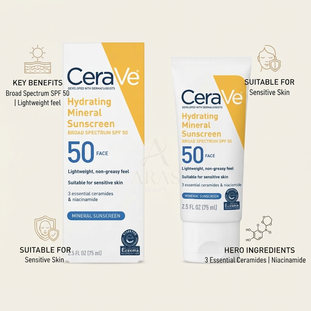CeraVe Hydrating Mineral Sunscreen Face Lotion Broad Spectrum SPF 50 75ml_img_1