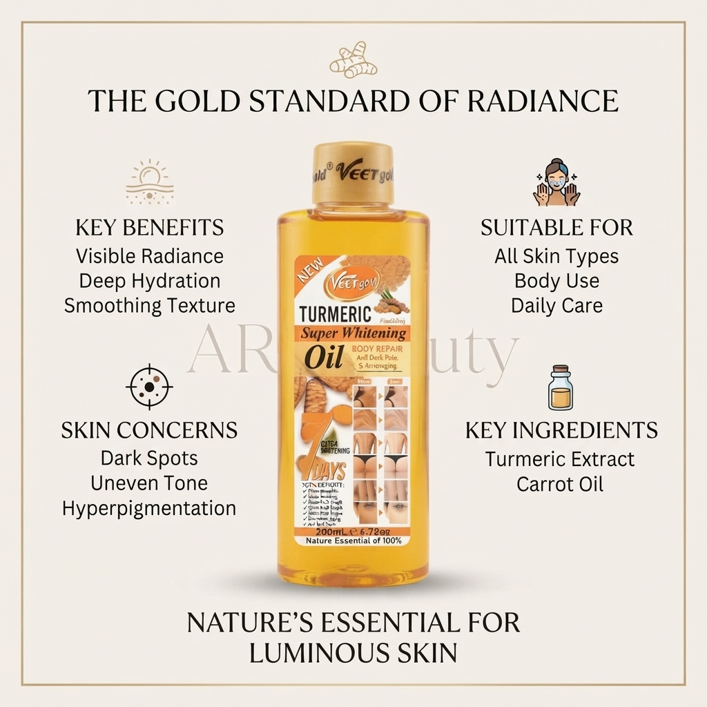 VEET GOLD Turmeric Super Whitening Body Repair Oil 200ml_img_1