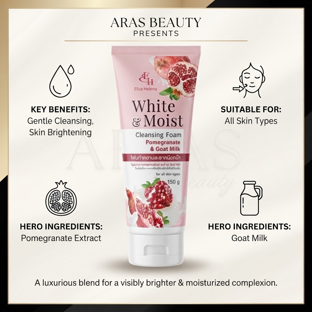 Eliza Helena White & Moist Cleansing Foam (Pomegranate & Goat Milk) 150 g_img_1