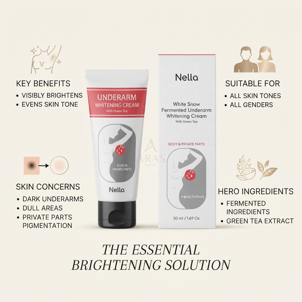 Nella White Snow Fermented Underarm Whitening Cream with Green Tea 50ml_img_1