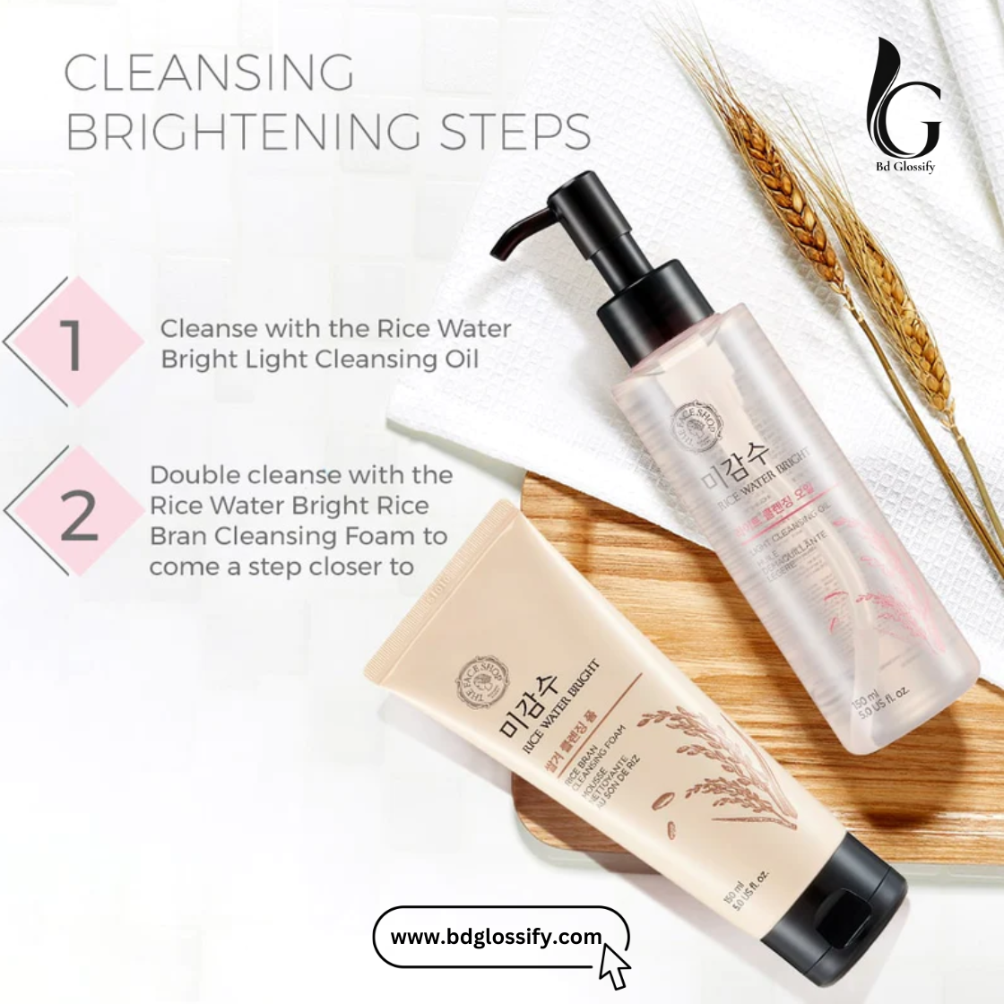 The Face Shop - Rice Water Bright Light Cleansing Oil (150ml) thumbnail 3