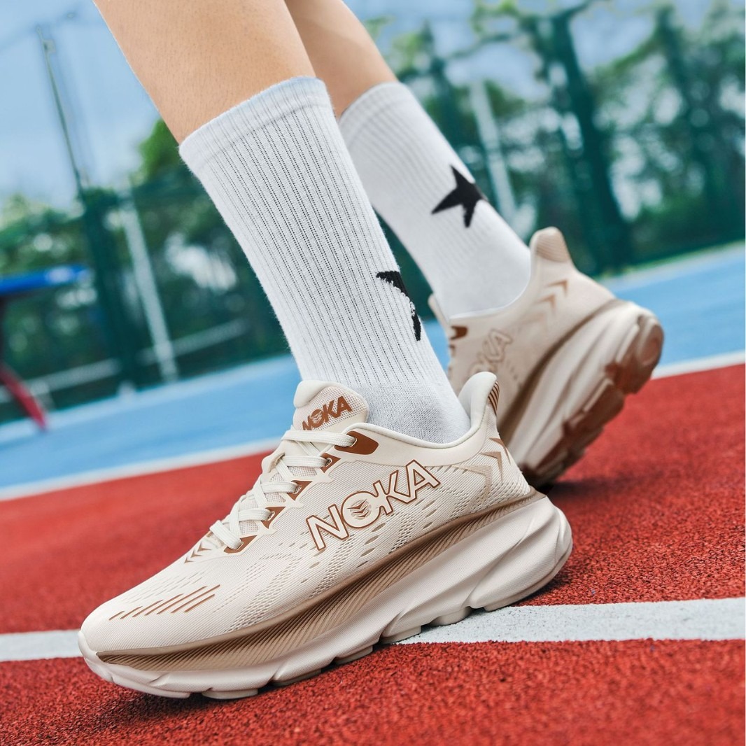 Men's Running Shoes Jogging Breathable Mesh Cushioning Light Weight Sneakers - S-32 - Cream
