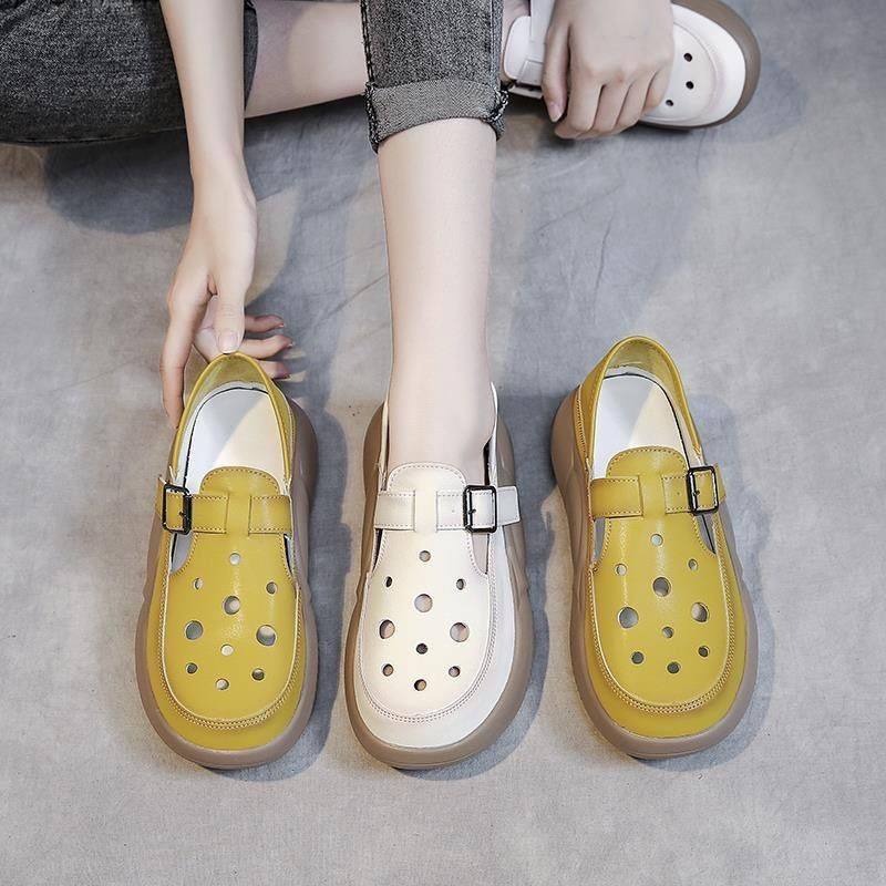 New Style Buckled Loafers with Intricate Designs Height-enhancing Ladies Shoes - L-01