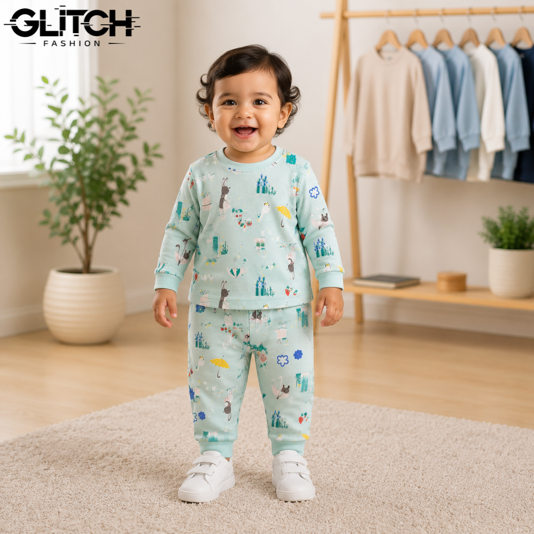 Kids Baby Boys & Girls Full Sleeve Printed T-Shirt & Pajama Set (6-18 Months)_img_1