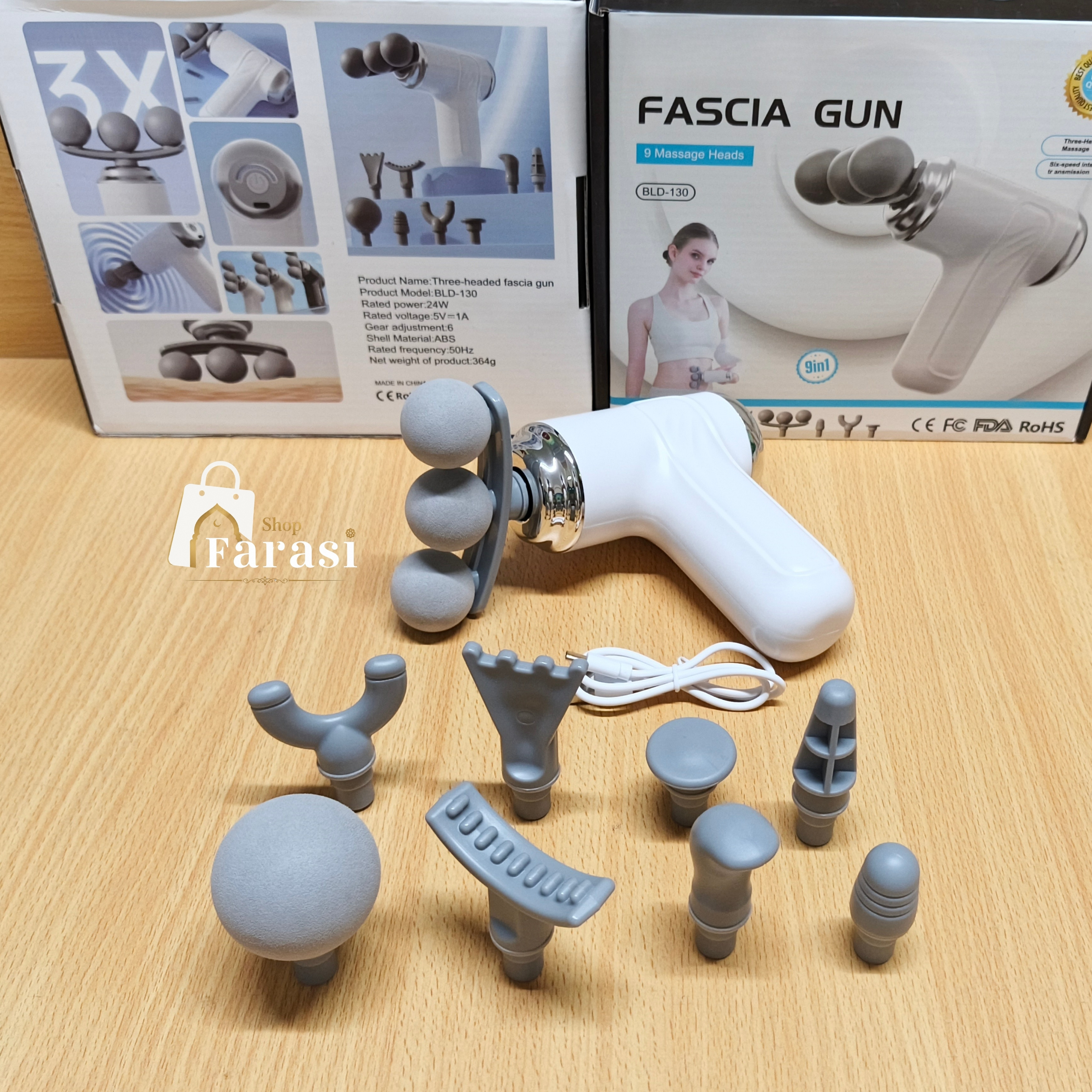 3-Headed BLD-130 9-in-1 Fascia Massage Gun thumbnail 4