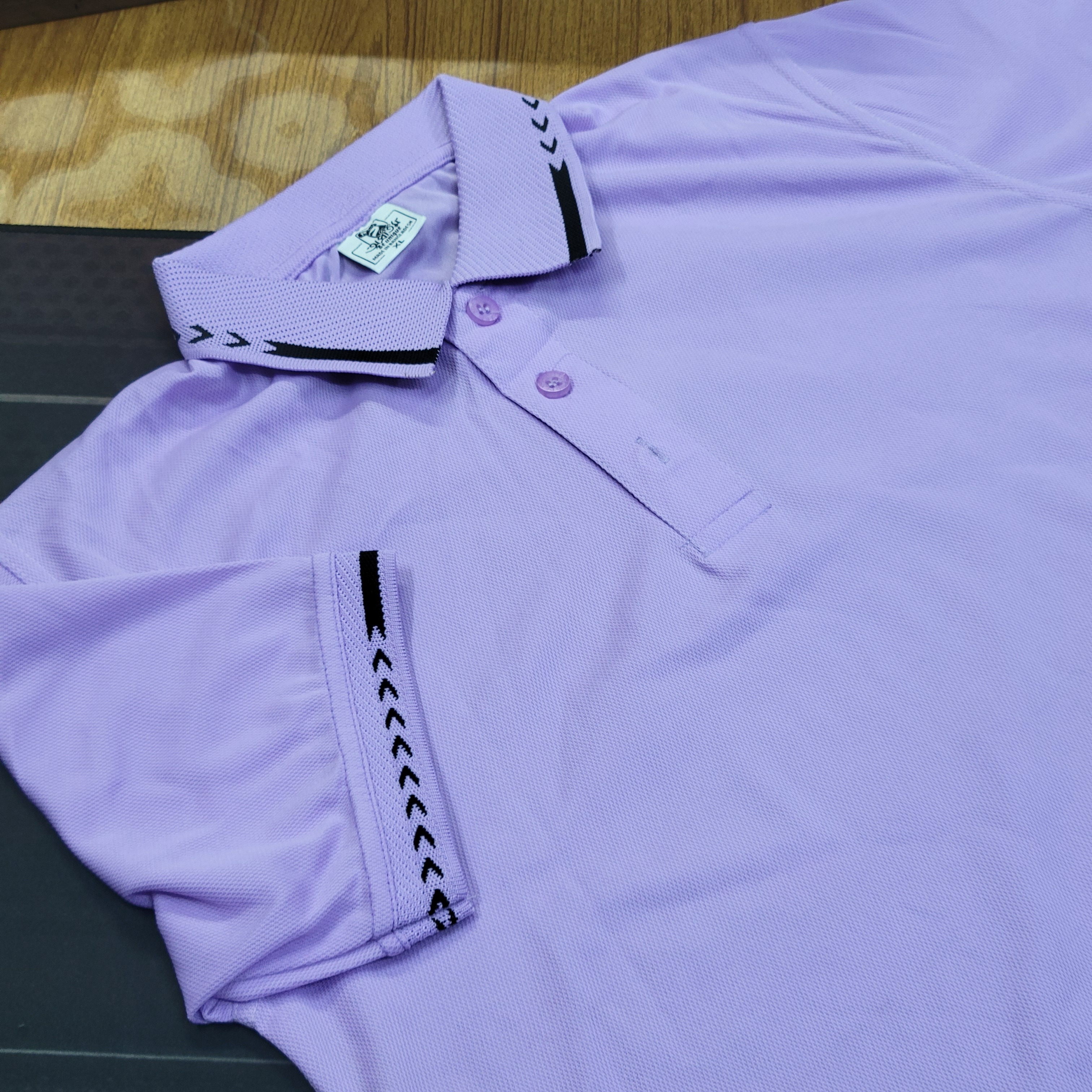 Purple Premium Mesh Polo - Image 1