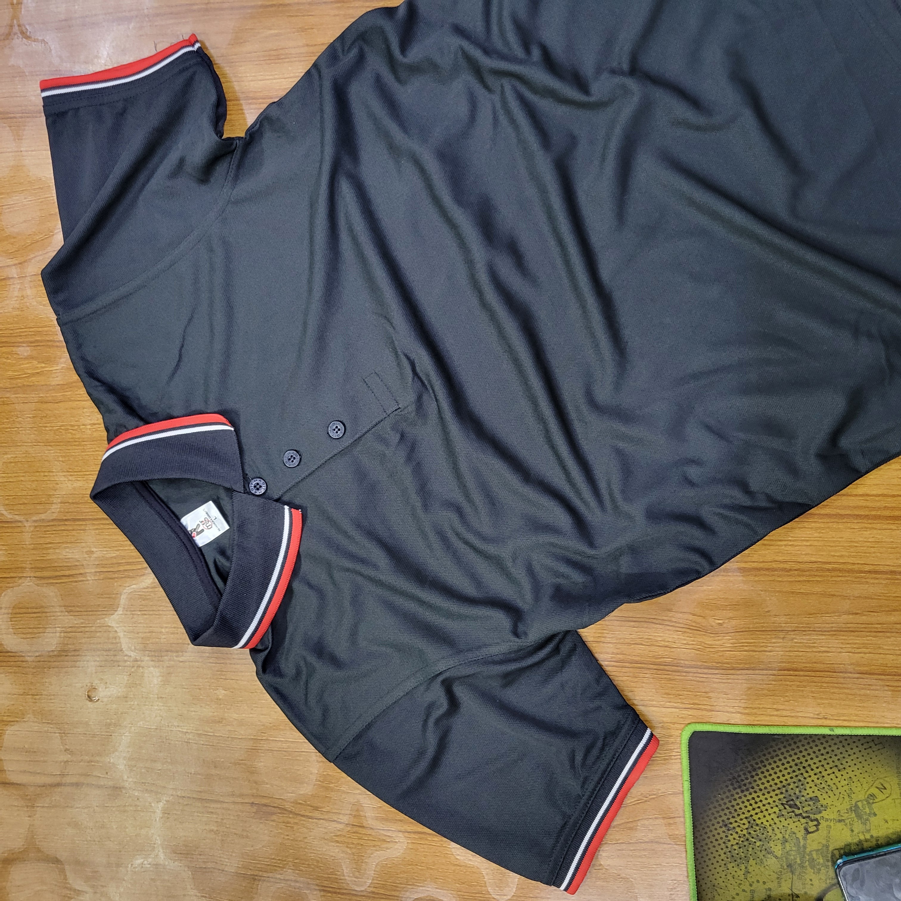 Black Regular Mesh Polo - Image 1