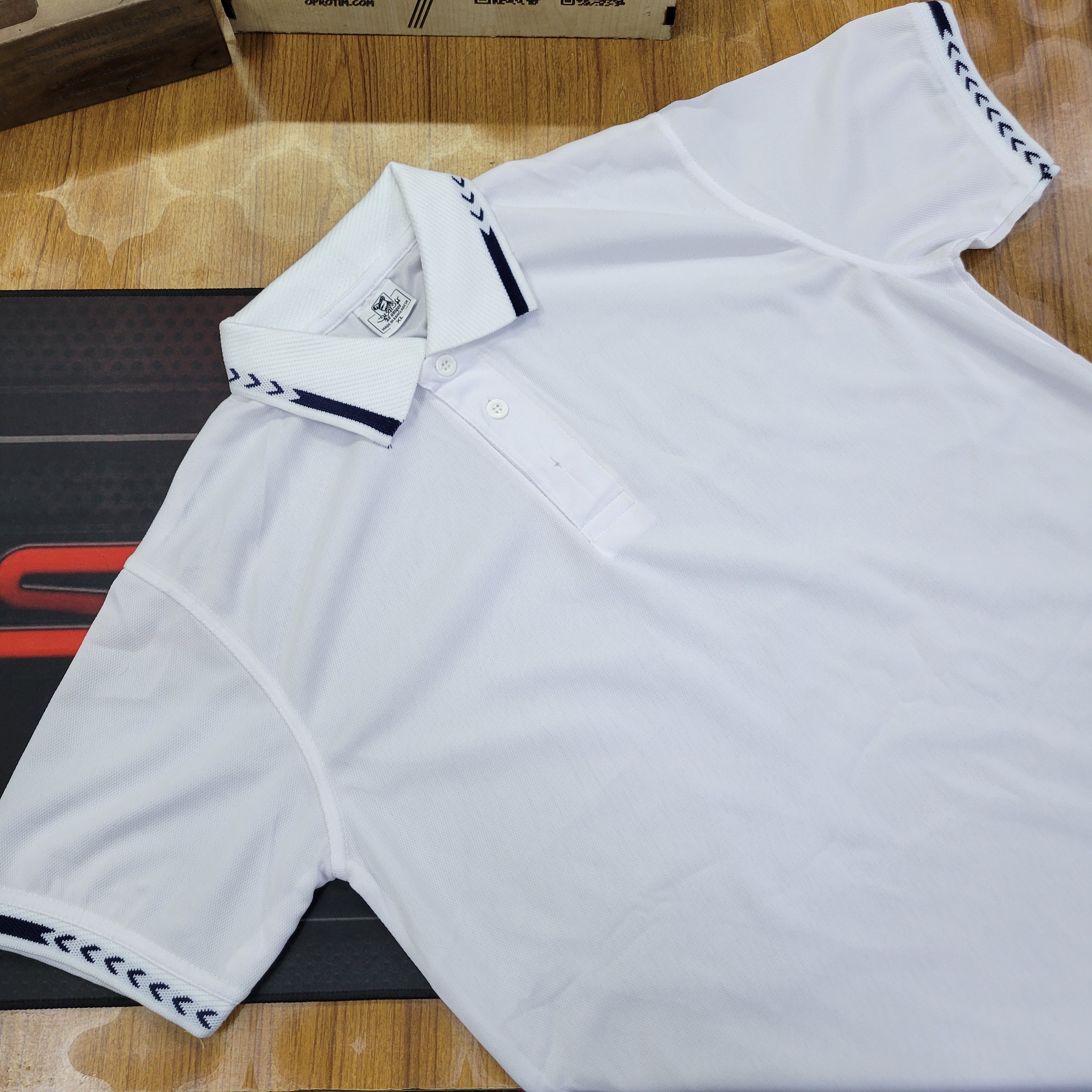 White Premium Mesh Polo - Image 1