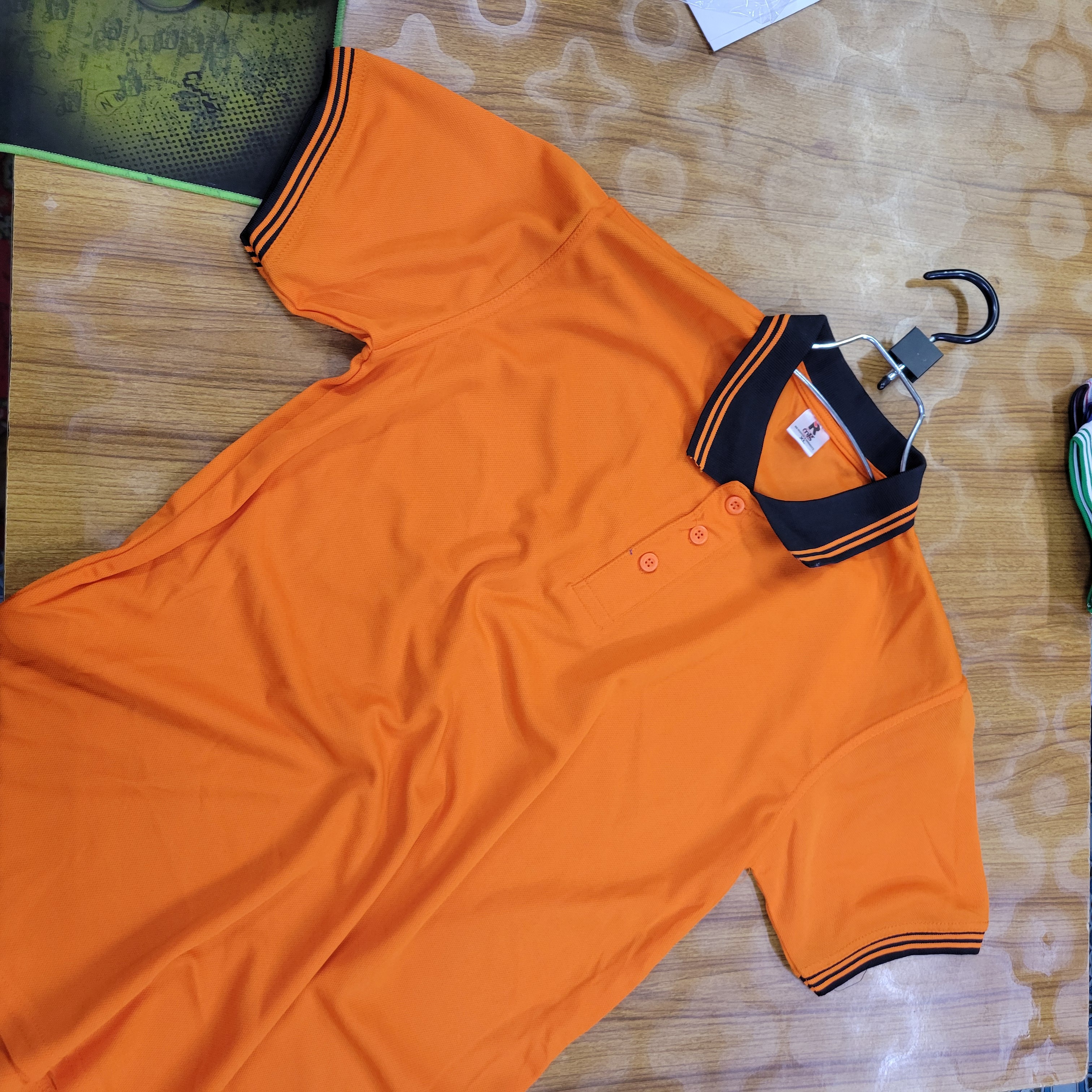 Orange Regular Mesh Polo - Image 1