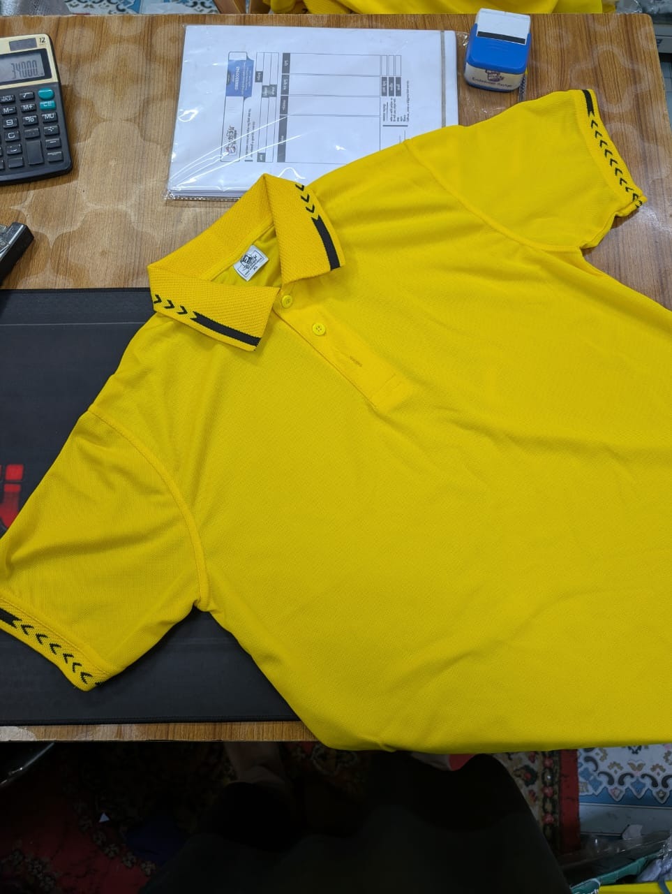 Yellow Premium Mesh Polo - Image 1