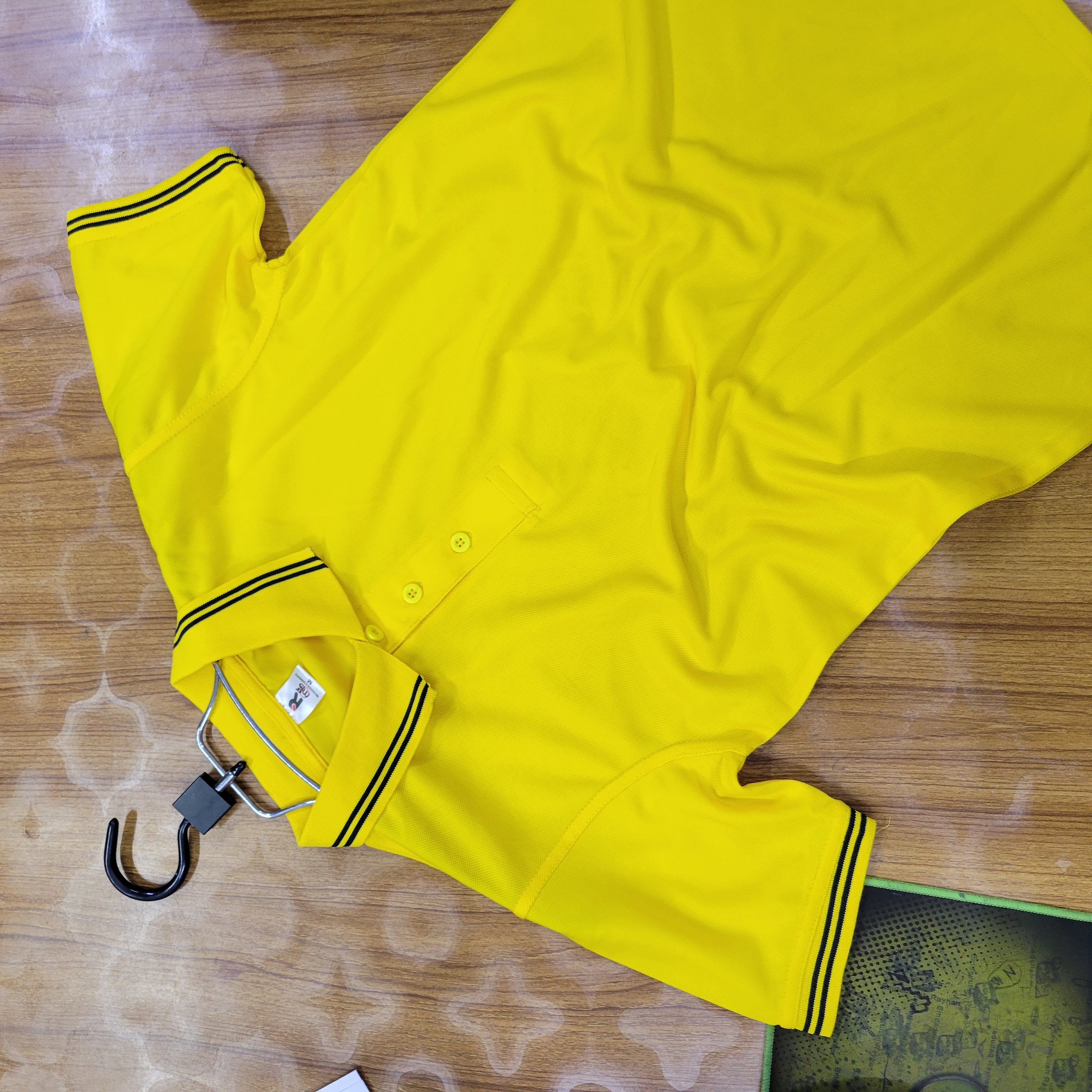 Yellow Regular Mesh Polo - Image 1