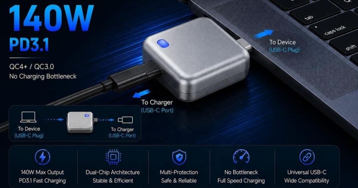 Smart Auto Stop Full Charging Adapter Overcharge Protection – AI Powered Auto Eject USB-C for Smartphone,Laptop Tablet_img_1