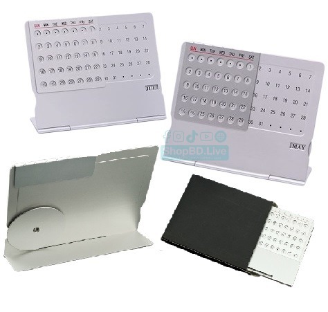 Unique 100 Year Calendar - Creative Ultra Thin Aluminum Alloy Perpetual Desk Calendar 100 Year Office Table Decor | Price in BD Wholesale_img_1