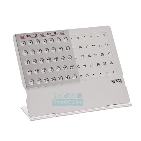 Unique 100 Year Calendar - Creative Ultra Thin Aluminum Alloy Perpetual Desk Calendar 100 Year Office Table Decor | Price in BD Wholesale_img_0