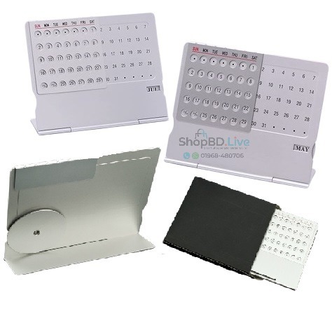 Unique 100 Year Calendar - Creative Ultra Thin Aluminum Alloy Perpetual Desk Calendar 100 Year Office Table Decor | Price in BD Wholesale_img_1