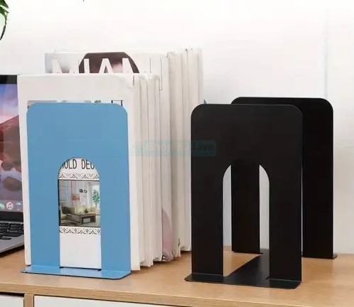Library Office L-Shaped Bookend Metal Bookend Desktop File Organization and Storage Government Purchase Economical Bookend_img_2