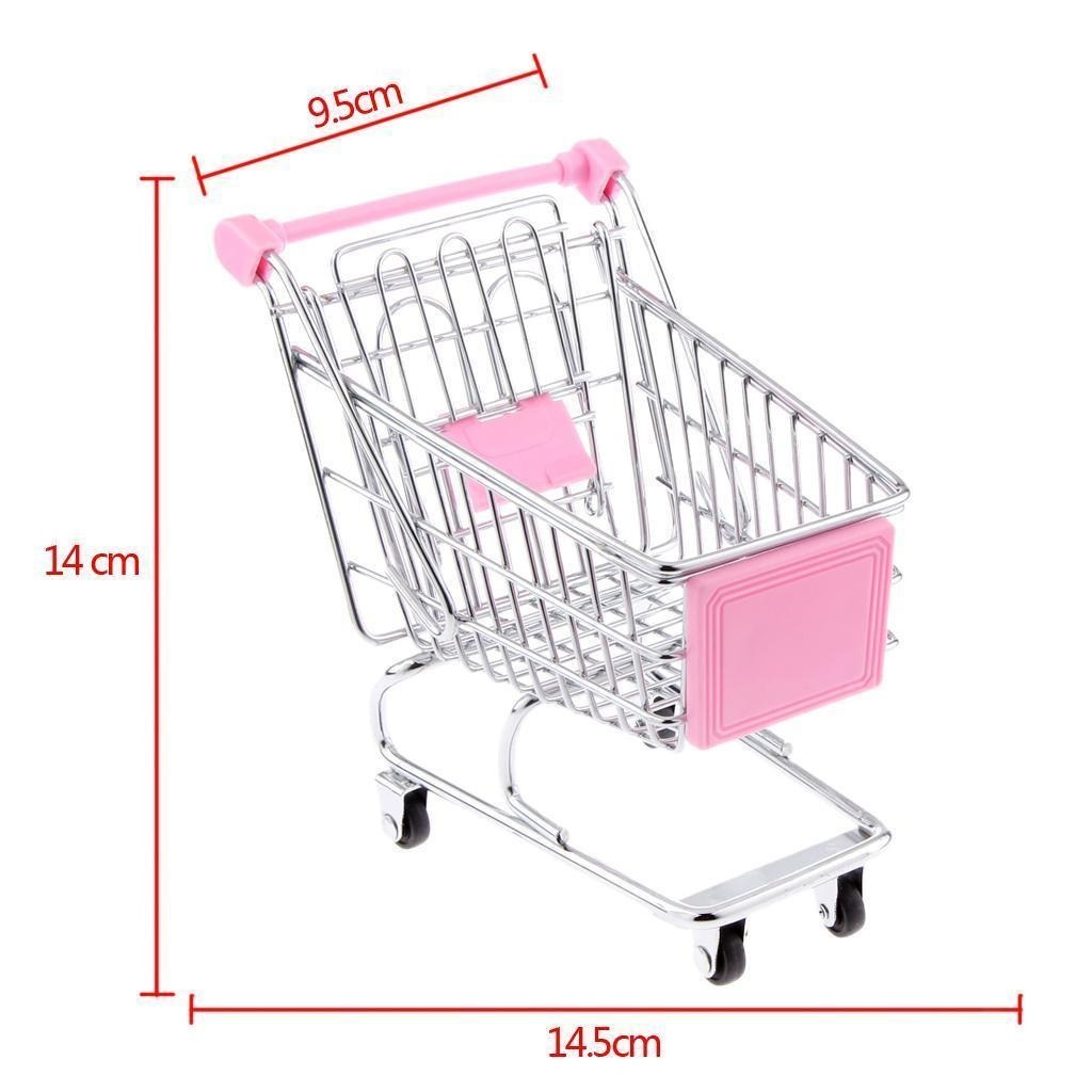 Creative Mini Shopping Cart Trolley Metal Toy Supermarket Simulation Storage Cart for Kids & Desktop Mini Shopping Cart Metal Trolley Desk Organizer Decorative Utility Cart | Price in BD_img_4
