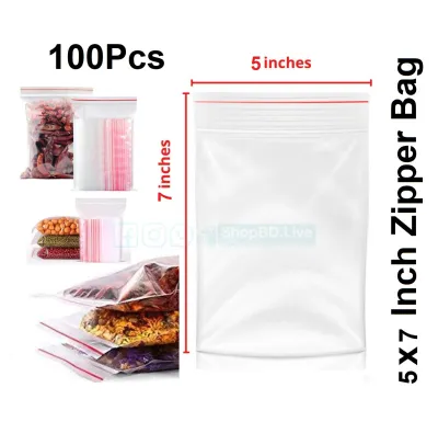 5"/7" Zip/Zipper Lock Poly Bag(5inch/7inch) 100pcs Zipper lock bag 5" x 7" inch Small Mini Size Pack Poly Resealable Zip Lock Poly Bag for Plastic Storage Packet 5"/7" Zip/Zipper Lock Poly Bag(5inch/7inch) 100pcs_img_0