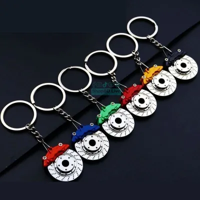 Creative Brake Disc Keychain Black Blue Brake Functional Metal Keychain Key Ring | Unique Gift for Car Bike Lovers_img_0