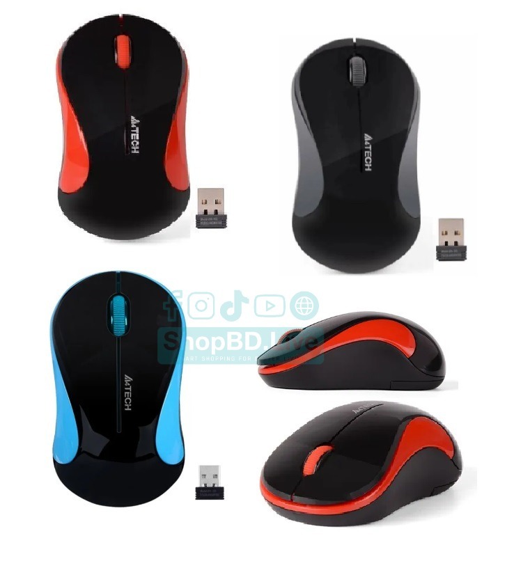 A4Tech G3-270N Wireless Optical Mouse 1000 DPI 2.4GHz USB Mouse | Price in BD_img_1
