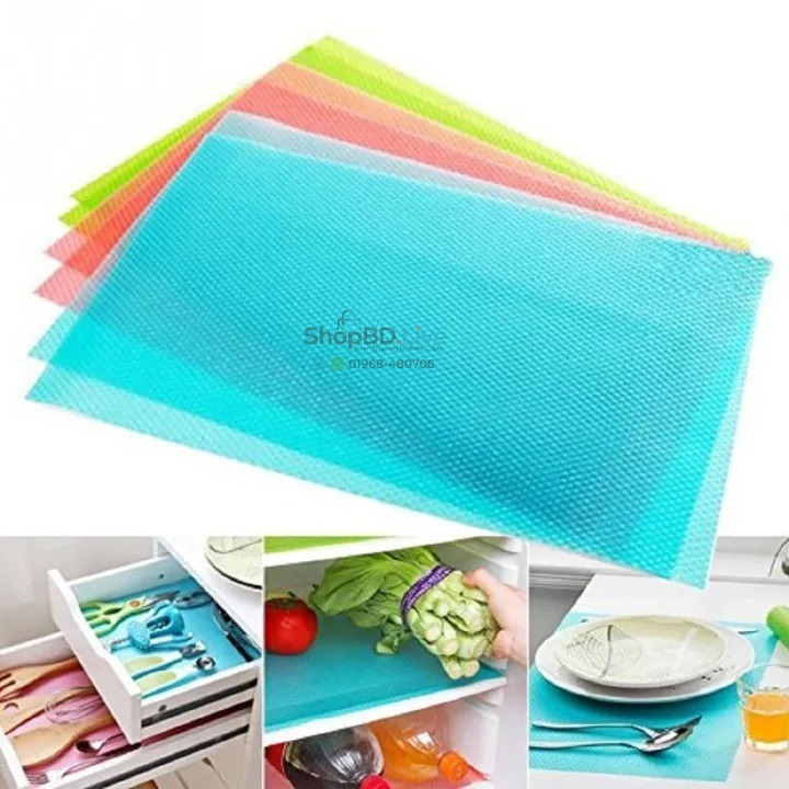 4Pcs Fridge Shelf Mat Set 45×30cm Washable Antifouling Refrigerator Pads_img_3