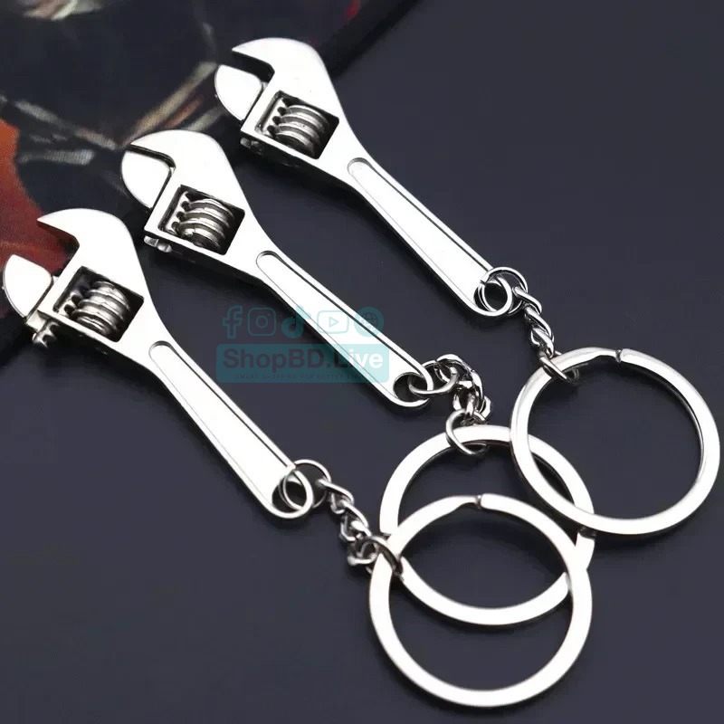 Mini Wrench Keychain Tool Key Ring Spanner Charm for Men Gift Key Chain tool keychain creative tool keychain metal practical small gift wrench tool keychain_img_1