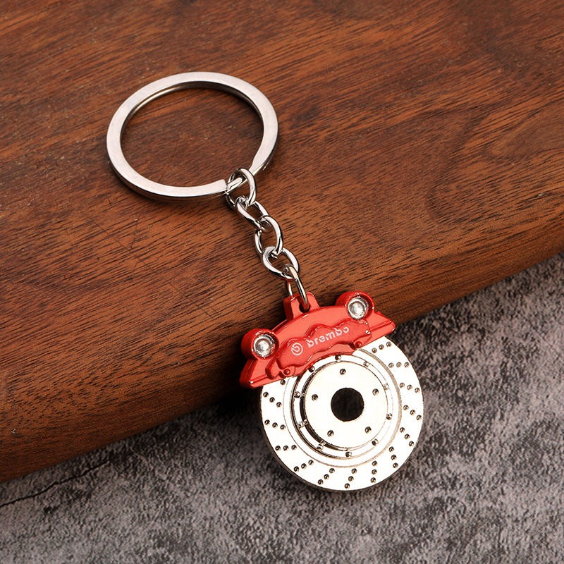 Brake Disc Wheel Keychain - Creative Brake Disc Keychain Brake Functional Metal Keychain Key Ring Yellow Light green Green Blue Black Red | Unique Gift for Car Bike Lovers_img_6