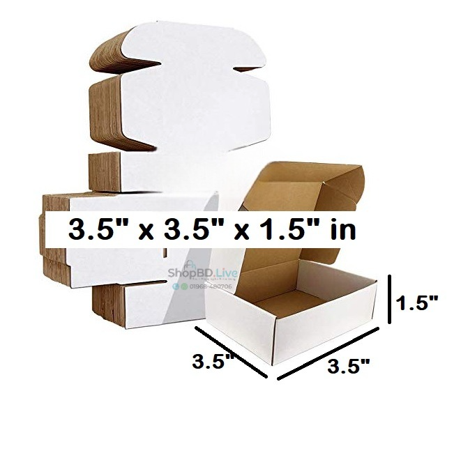 White Die Cut Folding Type Courier Box 3.5 x 3.5 x 1.5 Inch | White Self Lock Box Small Mini Mailer Shipping Box Boxes E-Commerce Packaging Business Parcel 3.5" X 3.5" X 1.5" Gift Birthday Wedding Book Literature Product Carton 3.5x3.5x1.5 In Box 3.5 3.5 1.5 Packaging Material_img_0