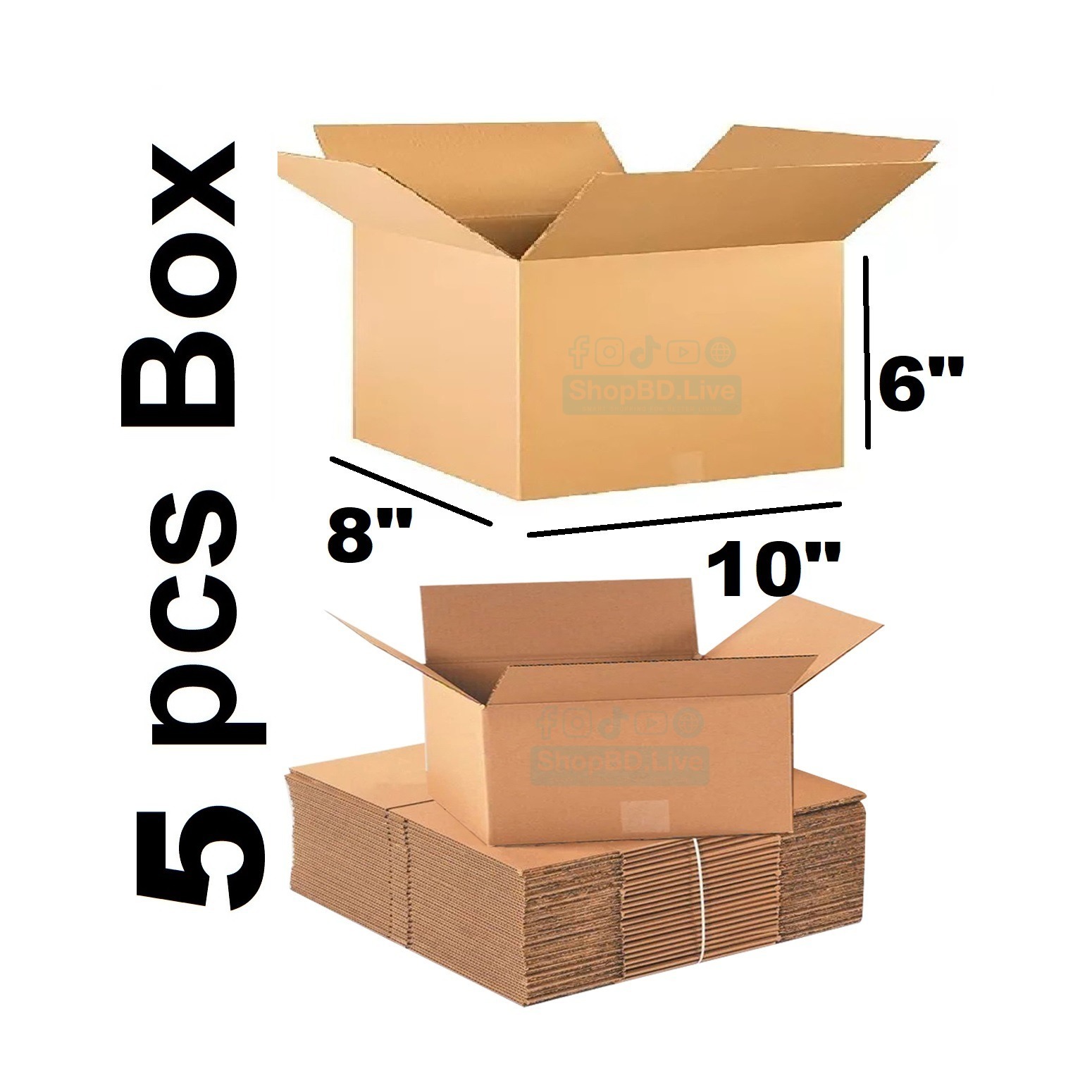5 Pcs Parcel Carton Box 10 X 8 X 6 Inch | Small Mini Packaging Shipping Box For E-Commerce Courier Small Cardboard Shipping Box Mailers 10x8x6 Inch Brown 1086 Inch Box Packaging Material_img_0
