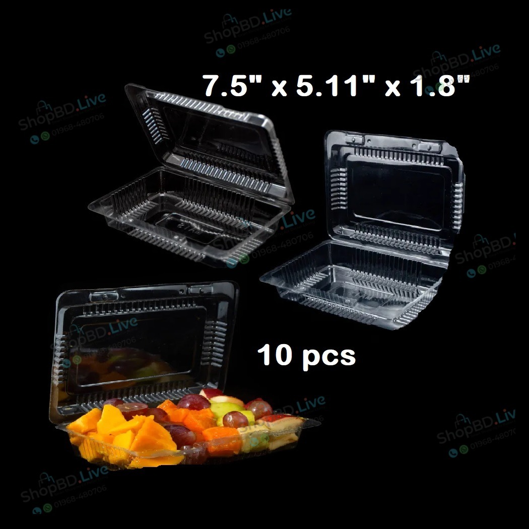 10 pcs Disposable Plastic Food Container Box & Reusable Food-Grade Lunch Box with Lock_img_0