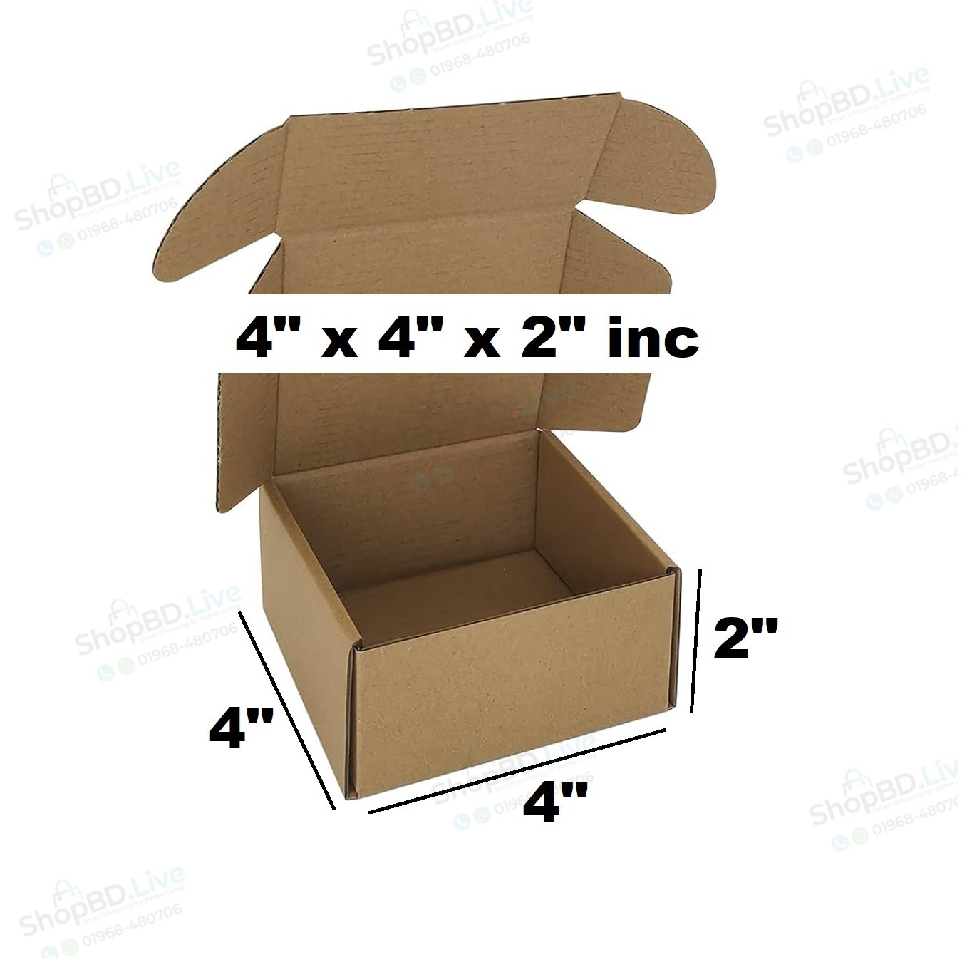 Die Cut Boxes (Brown) 4 x 4 x 2 inches - 4x4x2 in Self Lock Folding Type Courier Box 4" x 4" x 2" Inch | Small Mini Mailer Shipping Boxes E-Commerce Packaging Material Business Parcel Gift Craft Packing Box 442 Birthday Wedding Book Literature Product Carton Jewelry