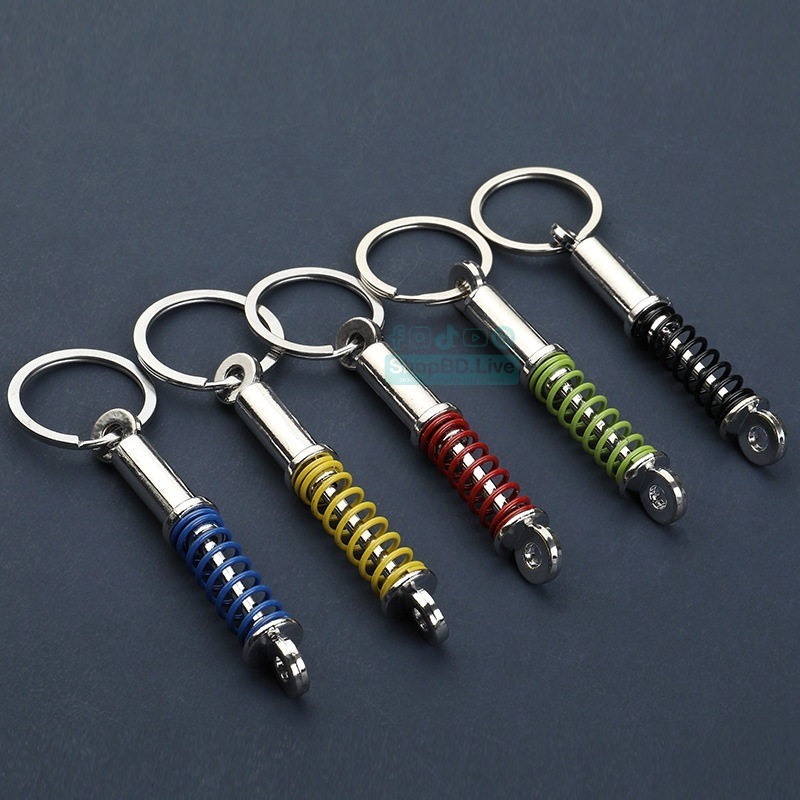 Shock Absorber Keychain Car Modified Advertising Keychain Shock Absorber Red Black shock absorption Functional Metal Key Ring | Unique Gift for Car Bike Lovers_img_0