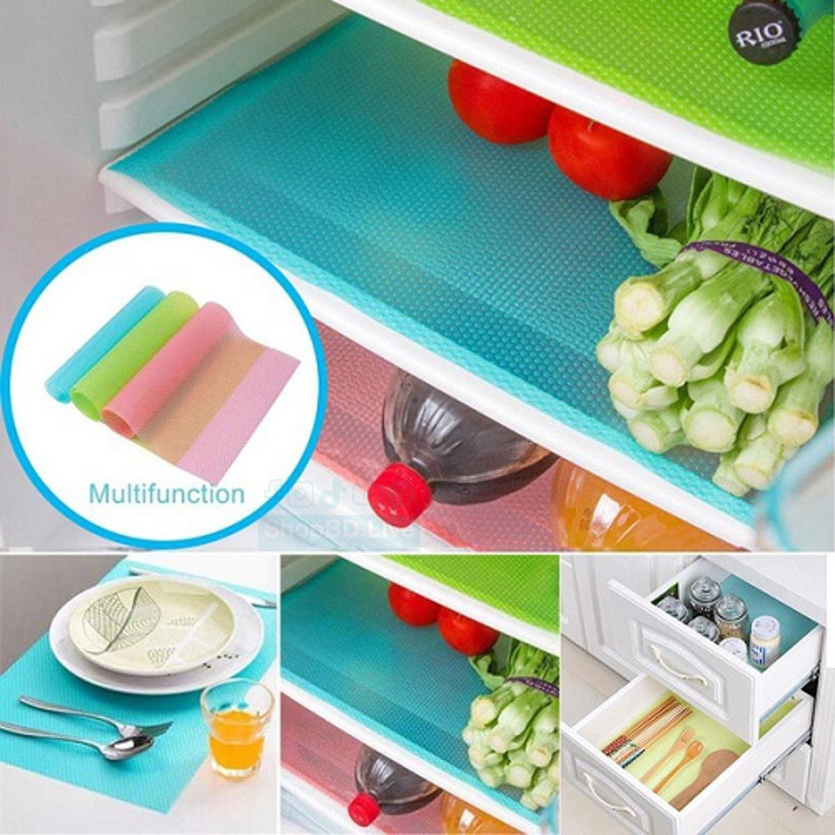 4Pcs Fridge Shelf Mat Set 45×30cm Washable Antifouling Refrigerator Pads_img_0