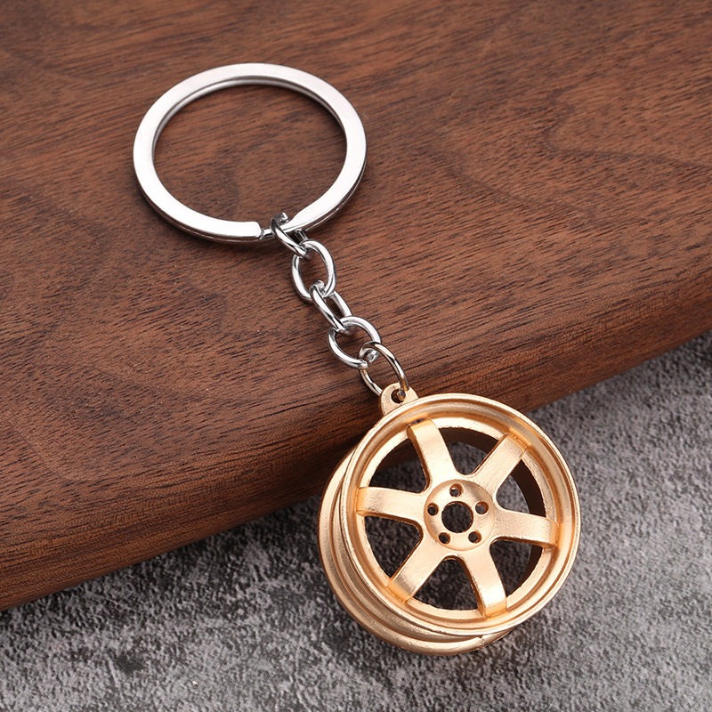 Metal Car Wheel keychain hub Functional Metal Keychain Key Ring Unique Gift for Car Bike Lovers_img_5