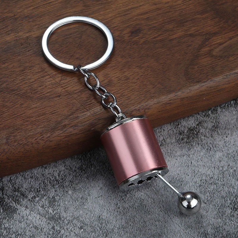 Creative Gear Keychain Car Manual Model Small Gift Gear Decompression Toy Manufacturer Functional Metal Key Ring Unique Gift for Car Bike Lovers Black Red Blue Silver Gold Pink Light pink Green Light blue_img_2