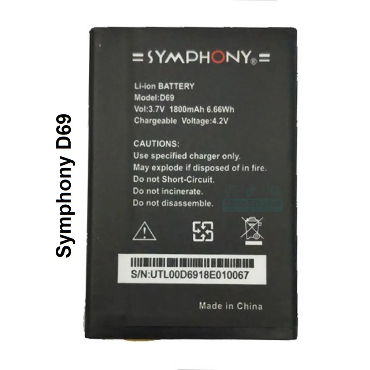 Mobile battery for Symphony D69