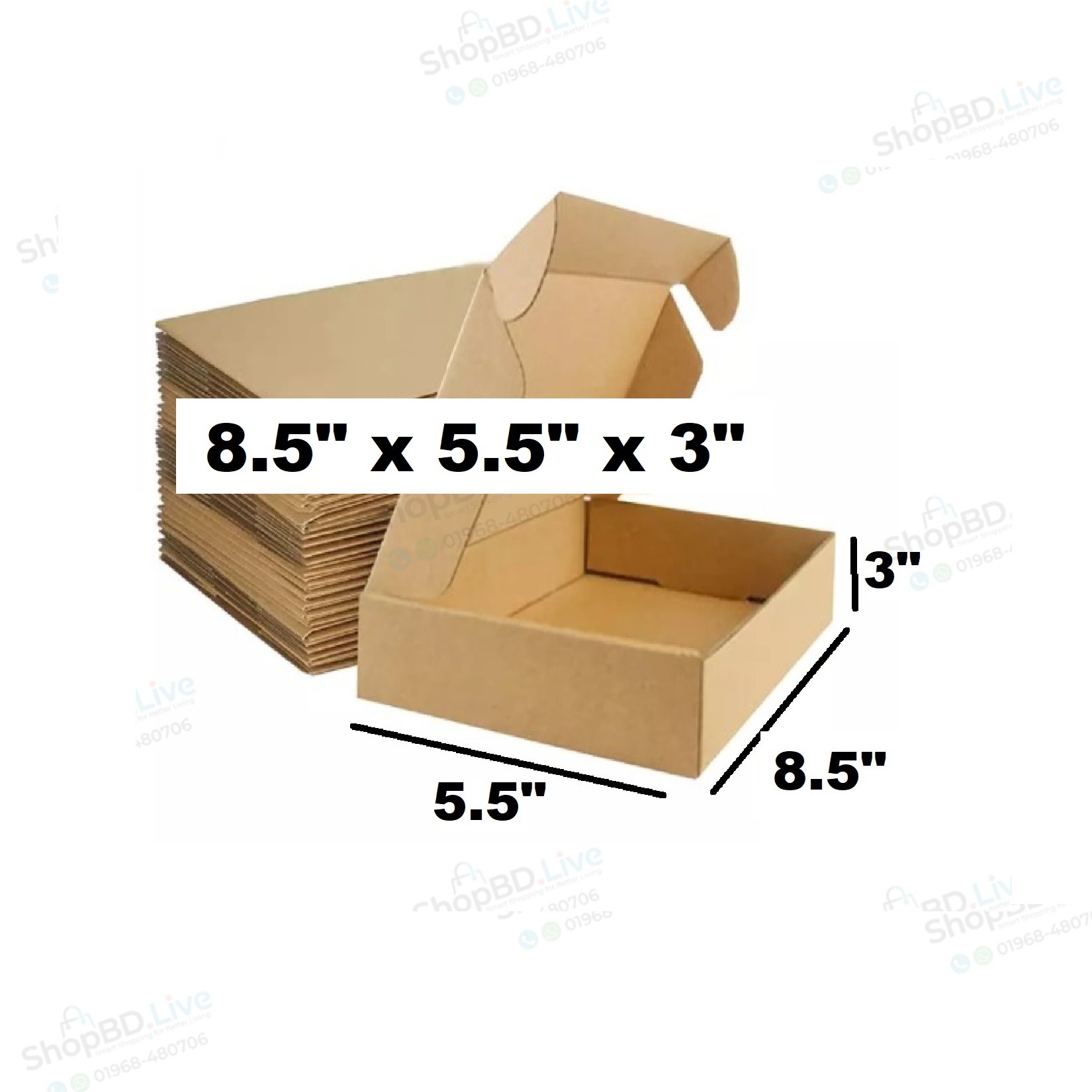 Die Cut Folding Type Courier Box (Brown) 8.5 x 5.5 x 3 Inch | Small Mini Mailer Packaging Shipping Box Boxes E-commerce Packaging Business Parcel Box 8.5" x 5.5"x 3" Gift Birthday Wedding Book Literature Product Small Carton 8.5x5.5x3 in box Packaging Material Wholesale