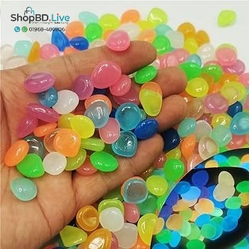 50 Pcs Glow in the Dark Pebbles Colorful Luminous Radium Stones Glowing Plastic Stones Decorative Glow Stones for Garden Aquarium Home Party Decoration_img_3