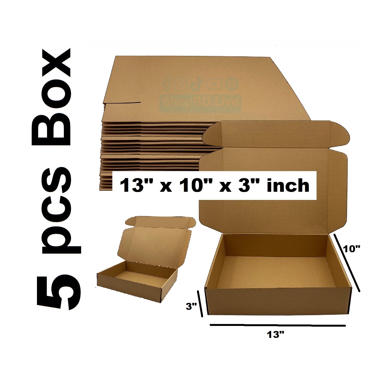 5 Pcs Die Cut Folding Type Courier Box 13 x 10 x 3 Inch | Brown Small Mini Mailer Packaging Shipping Box Boxes E-commerce Packaging Business Parcel Box 13" x 10"x 3" Gift Birthday Wedding Book Literature Product Small Carton 13x10x3 in box 13103 Packaging Material_img_0
