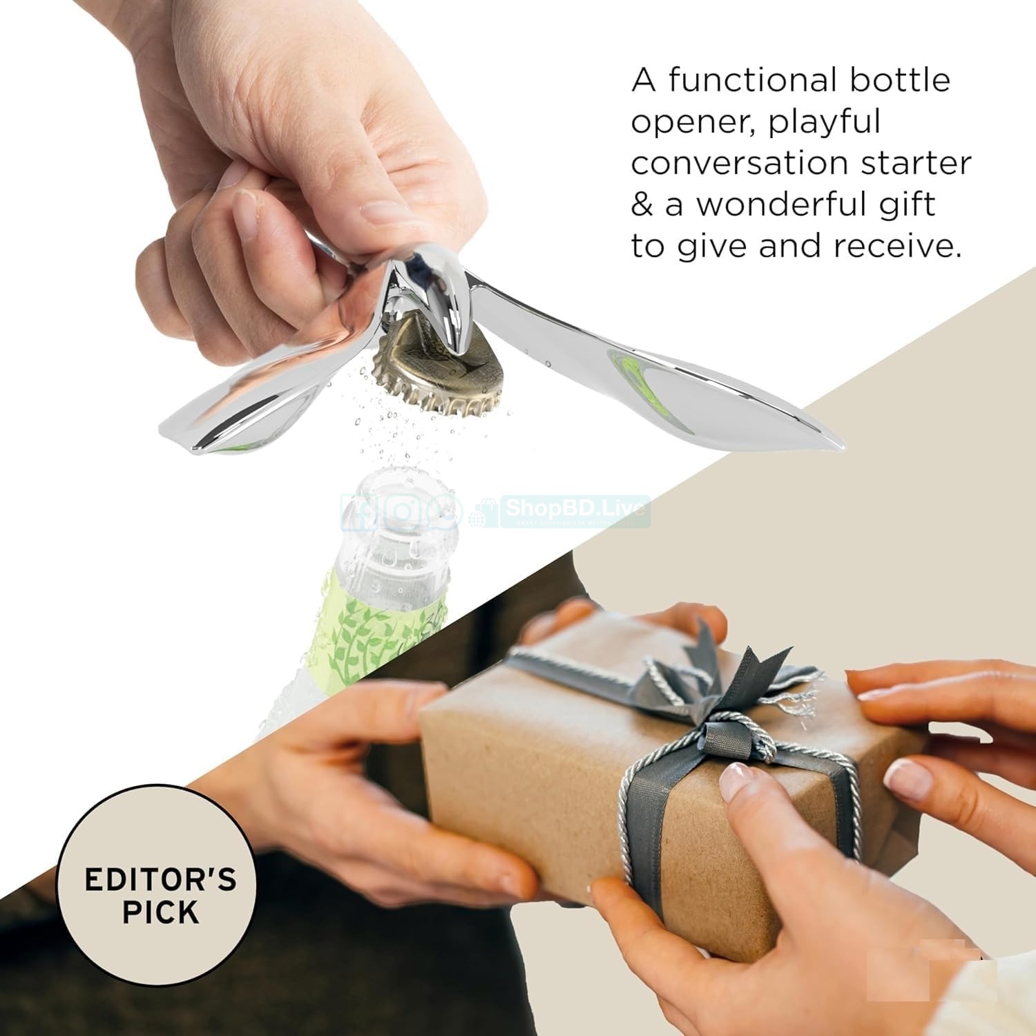 Metallic Zinc Alloy Anti-Gravity Balancing Bird Tower Statue + Bottle Opener | Alloy Balance Toy for Home & Office Decor_img_3