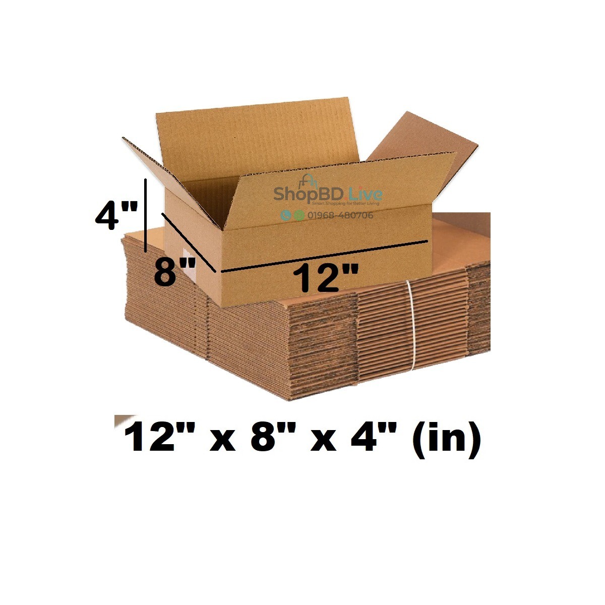 Parcel Carton Box 12 x 8 x 4 Inch | Small Mini Packaging Shipping Box for E-commerce Courier Small Cardboard Shipping Box Mailers 12x8x4 Inch Brown 1284 Inch box Packaging Material_img_0