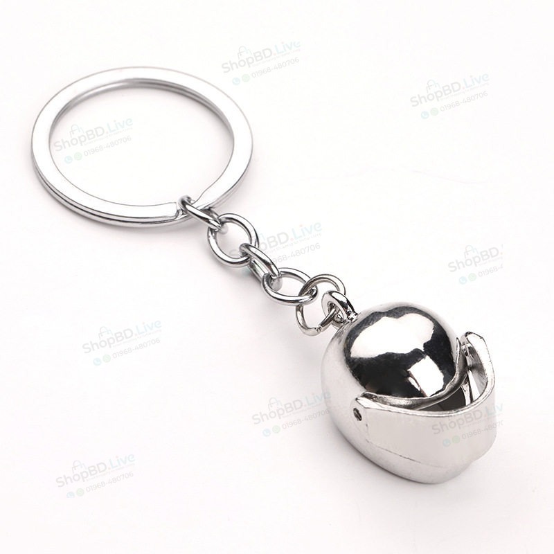Helmet Creative Metal Keychain Car Keychain Functional Metal Keychain Key Ring - Red Blue Black Silver Golden | Unique Gift For Car Bike Lovers_img_2