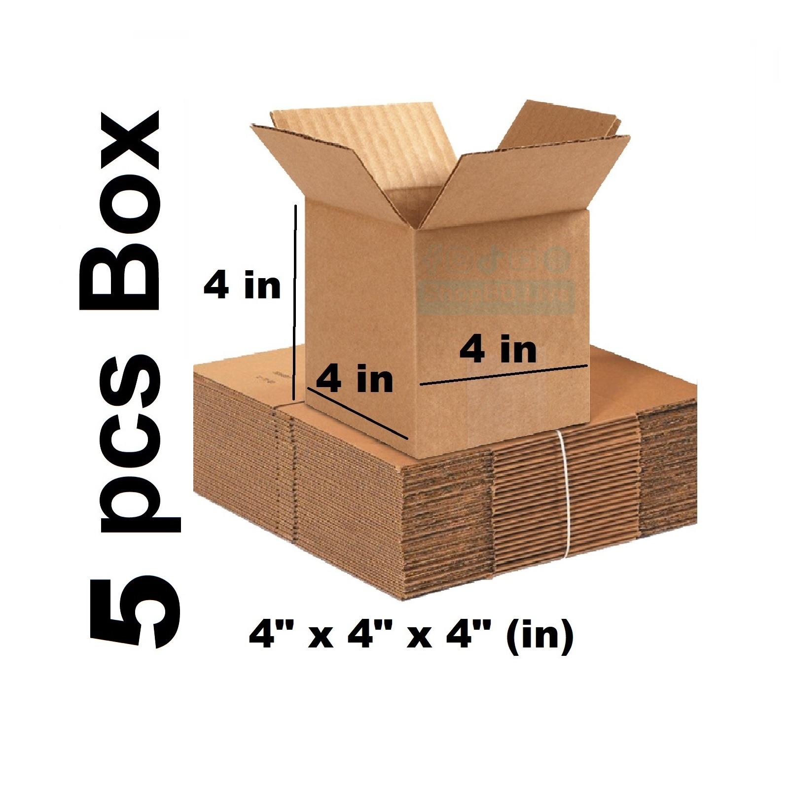 5 Pcs Parcel Carton Box 4 x 4 x 4 Inch | Small Mini Packaging Shipping Box for E-commerce Courier Small Cardboard Shipping Box Mailers 4x4x4 Inch Brown 444 Inch box Packaging Material_img_0