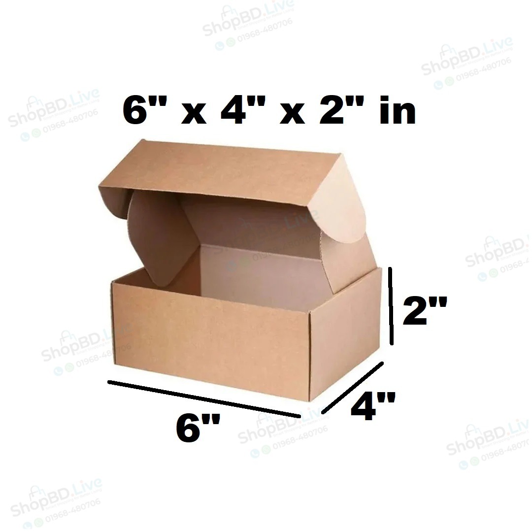 Die Cut Boxes (Brown) 6 X 4 X 2 Inches - 6x4x2 In Self Lock Folding Type Courier Box 6" X 4" X 2" Inch | Small Mini Mailer Shipping Boxes E-Commerce Packaging Material Business Parcel Gift Box 642 Birthday Wedding Book Literature Product Carton
